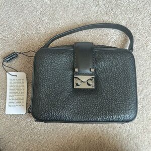 Black Italian leather handbag